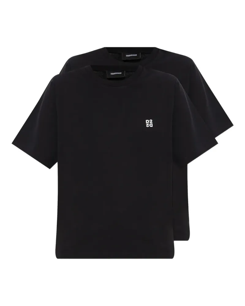 Dsquared2 T-Shirts mit Logo-Print (2er-Set) - Schwarz Schwarz