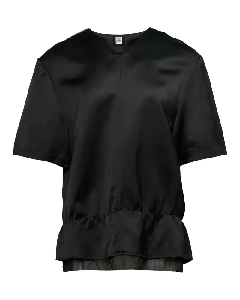 Totême v-neck gathered-waist top - Schwarz Schwarz