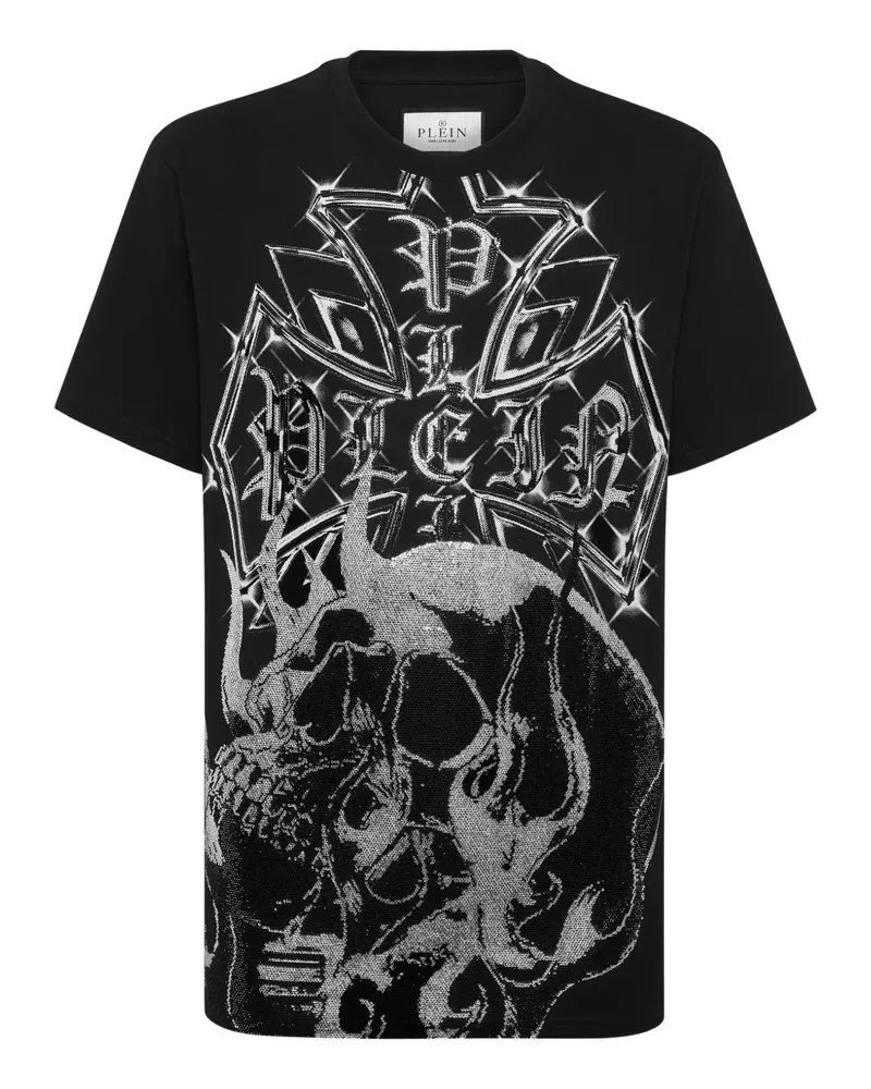 Philipp Plein T-Shirt mit grafischem Totenkopf - Schwarz Schwarz