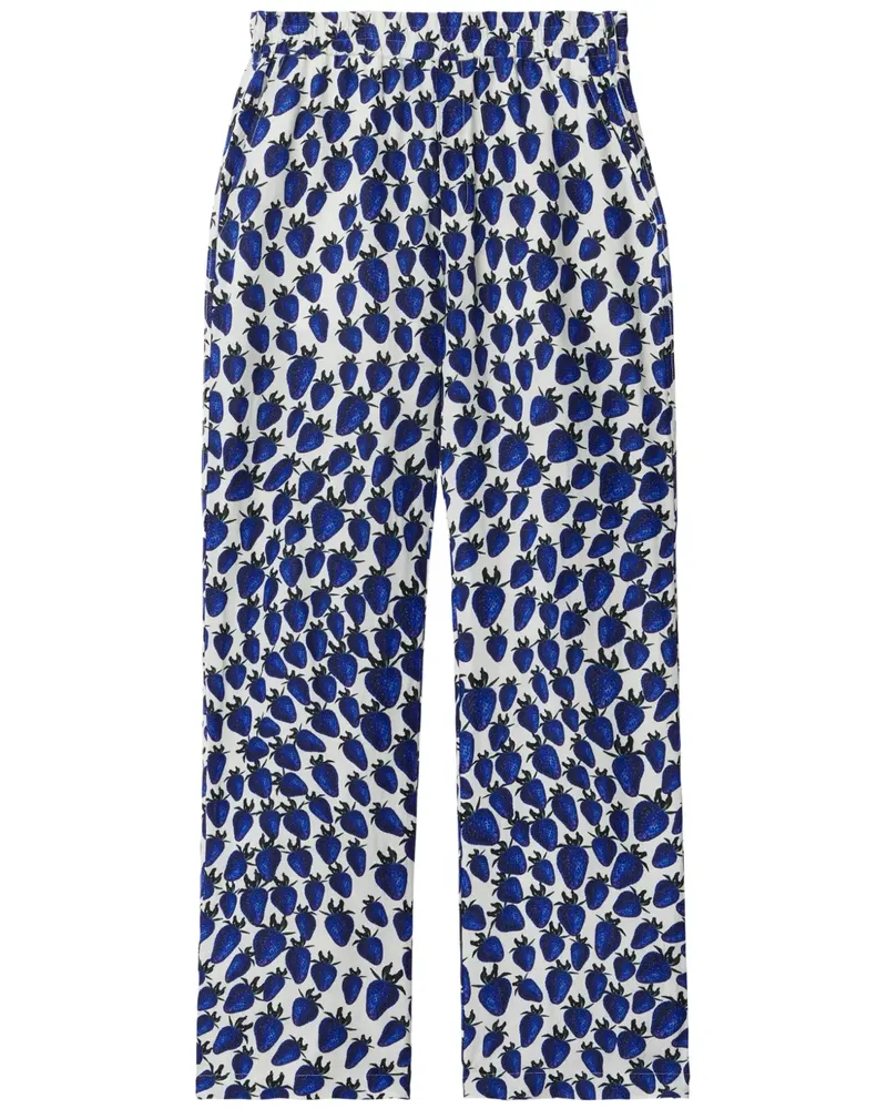 Burberry Hose mit Erdbeeren-Print - Blau Blau
