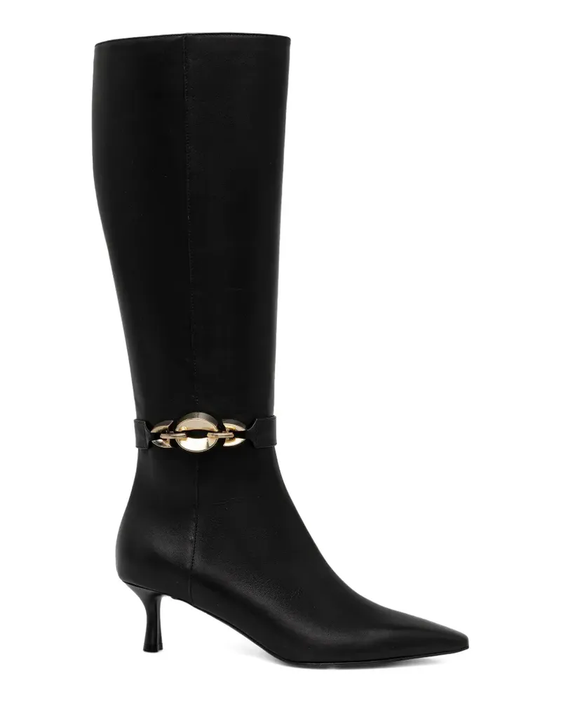 Baldinini chain-detail leather knee-high boots - Schwarz Schwarz