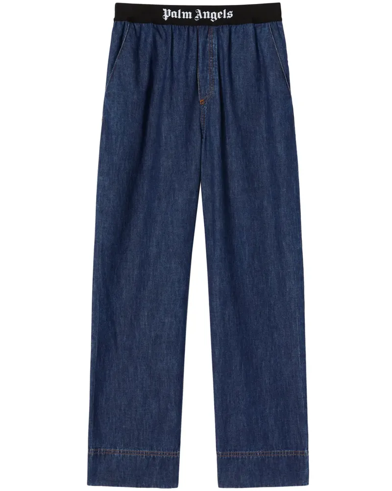 Palm Angels Pyjamahose mit Logo-Streifen - Blau Blau