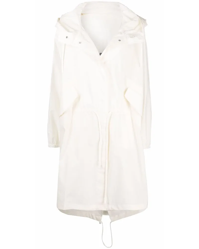 Jil Sander Regenmantel mit Kapuze - Weiß Weiß