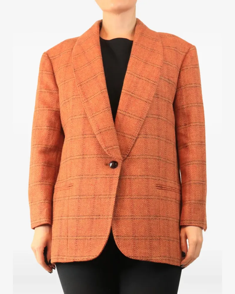 Max Mara Mineta checkered blazer - Orange Orange