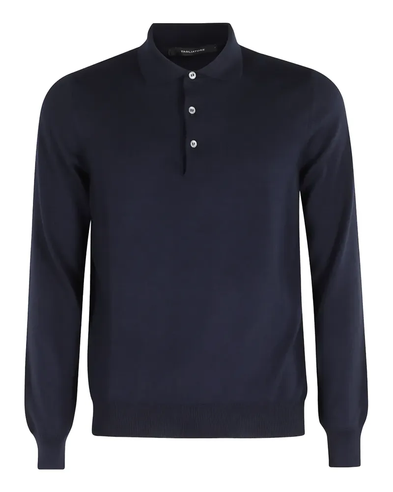 Tagliatore Langärmeliges Poloshirt - Blau Blau