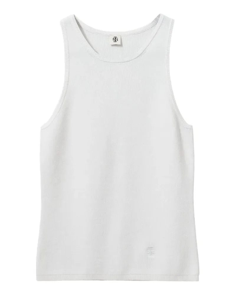 The Garment logo-embroidery ribbed top - Weiß Weiß