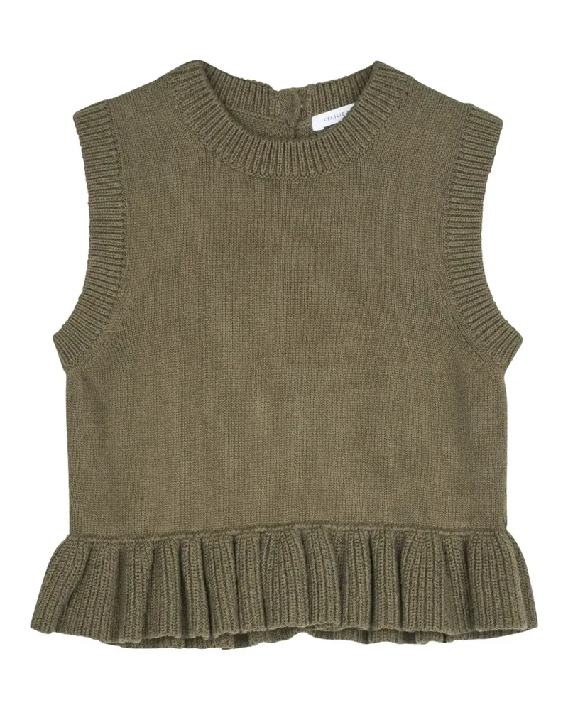 Cecilie Bahnsen Billie ruffled vest - Grün Grün