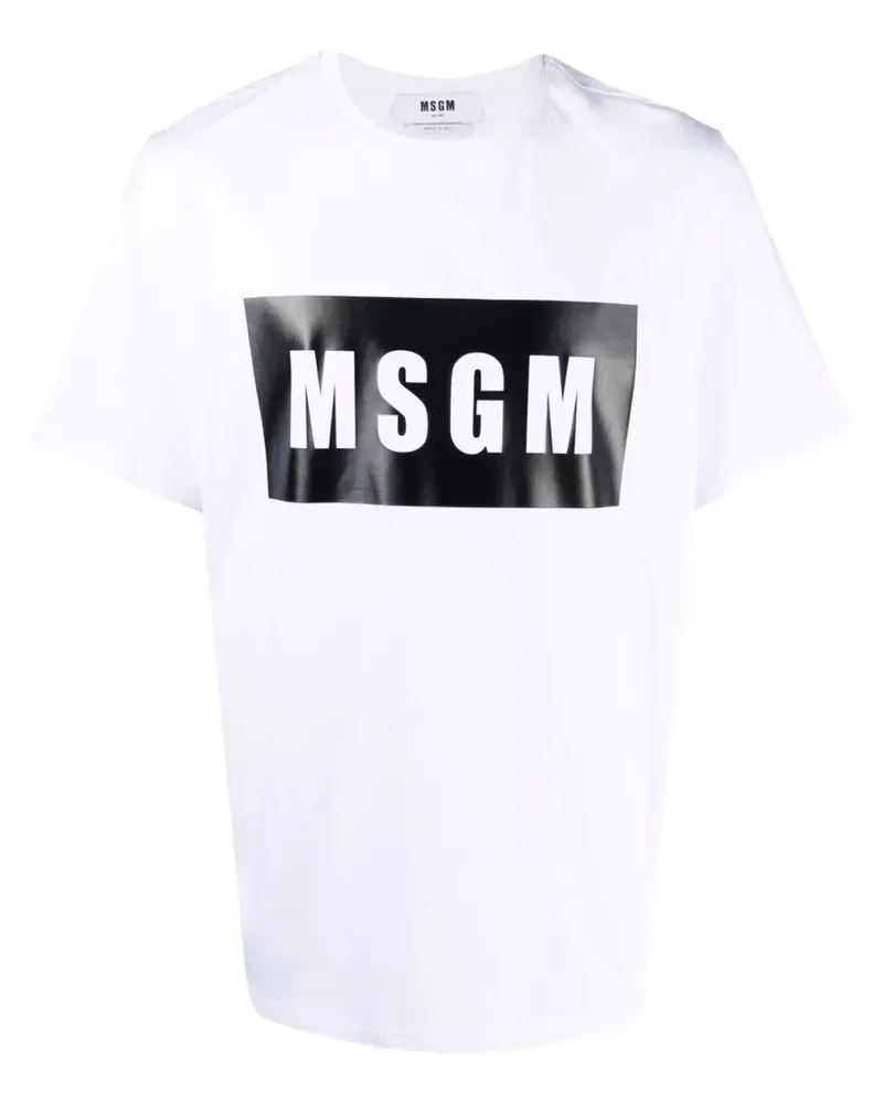MSGM logo-print cotton T-shirt - Weiß Weiß