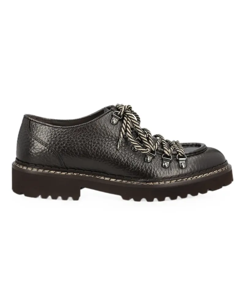 Doucal´s grain-leather lace-up shoes - Braun Braun