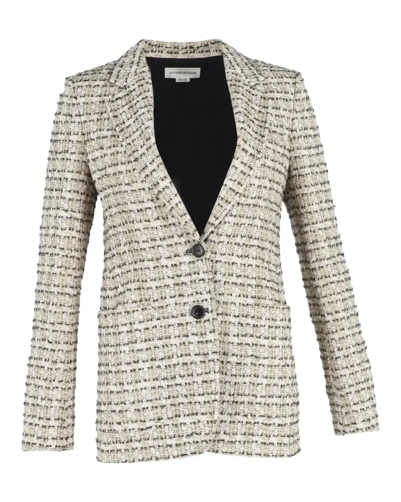 Victoria Beckham single-breasted cotton tweed blazer - Nude Nude