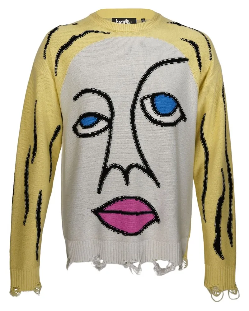Haculla Pullover mit Gesicht-Motiv - Gelb Gelb