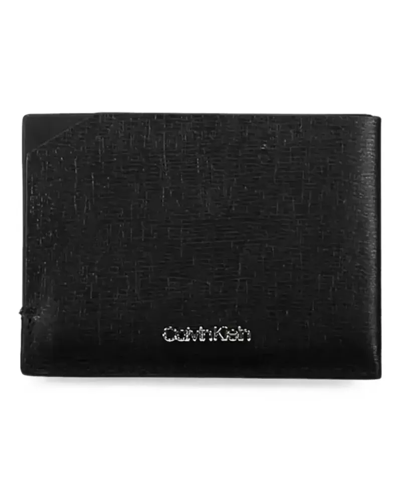 Calvin Klein embossed leather card holder - Schwarz Schwarz