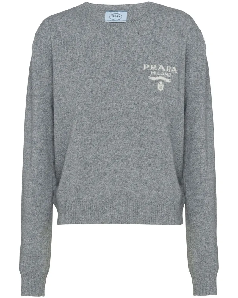 Prada Intarsien-Kaschmirpullover - Grau Grau