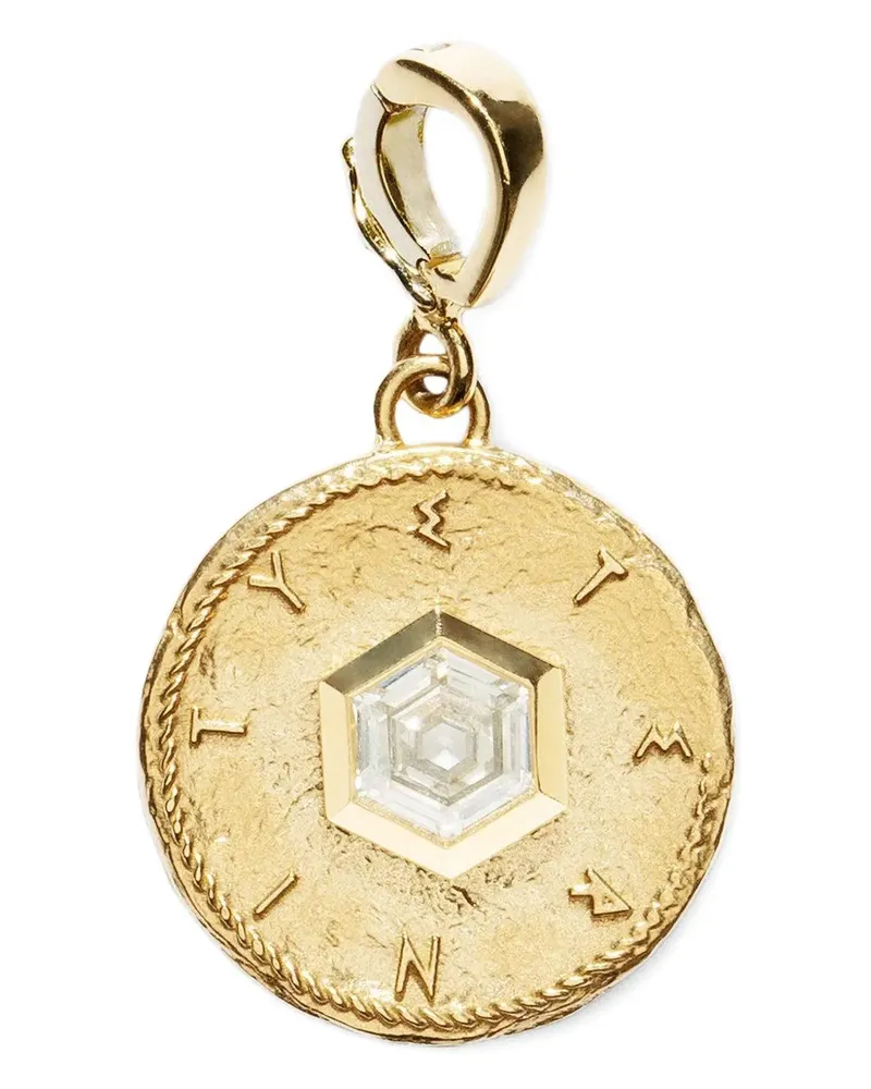 AZLEE 18kt Eternity Hexagon Gelbgoldanhänger mit Diamanten Gold