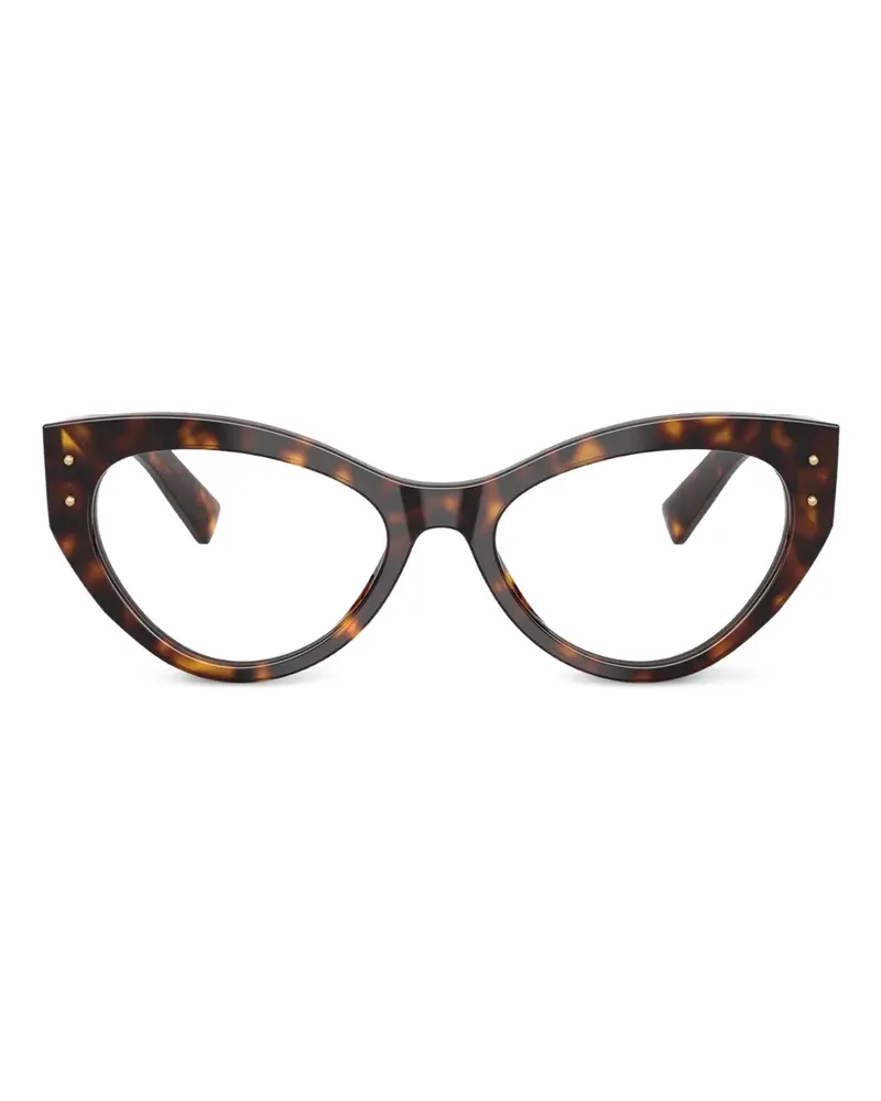 Dolce & Gabbana Cat-Eye-Brille in Schildpattoptik - Braun Braun