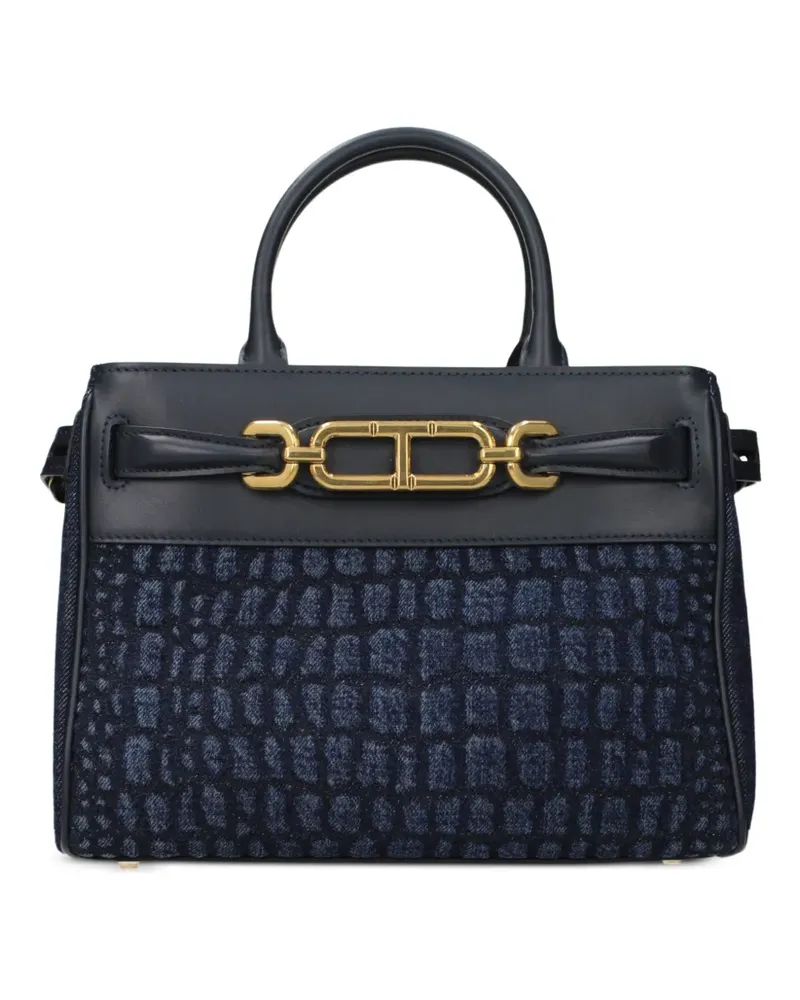 Tom Ford Denim-Tote Bag mit Kroko-Optik - Blau Blau