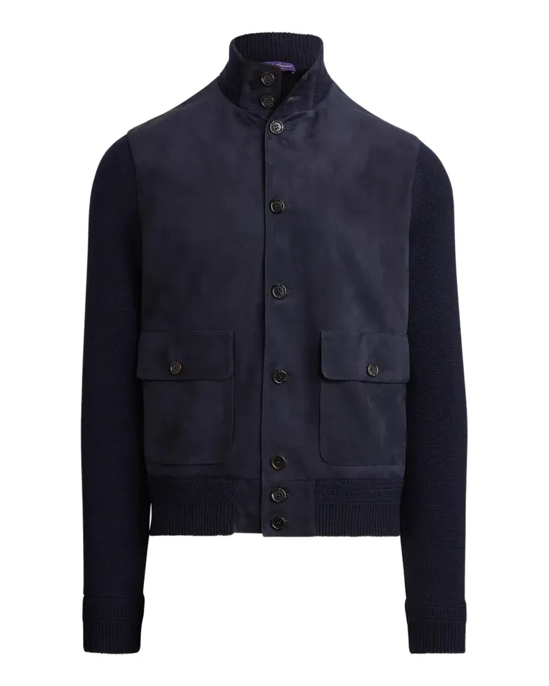 Ralph Lauren Cardigan mit Wildledereinsätzen - Blau Blau