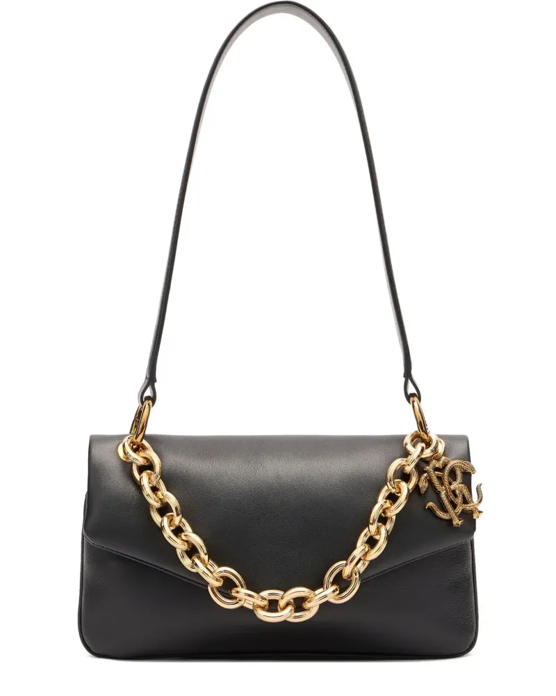 Roberto Cavalli Schultertasche mit Kettenverzierung - 05051 BLACK 05051