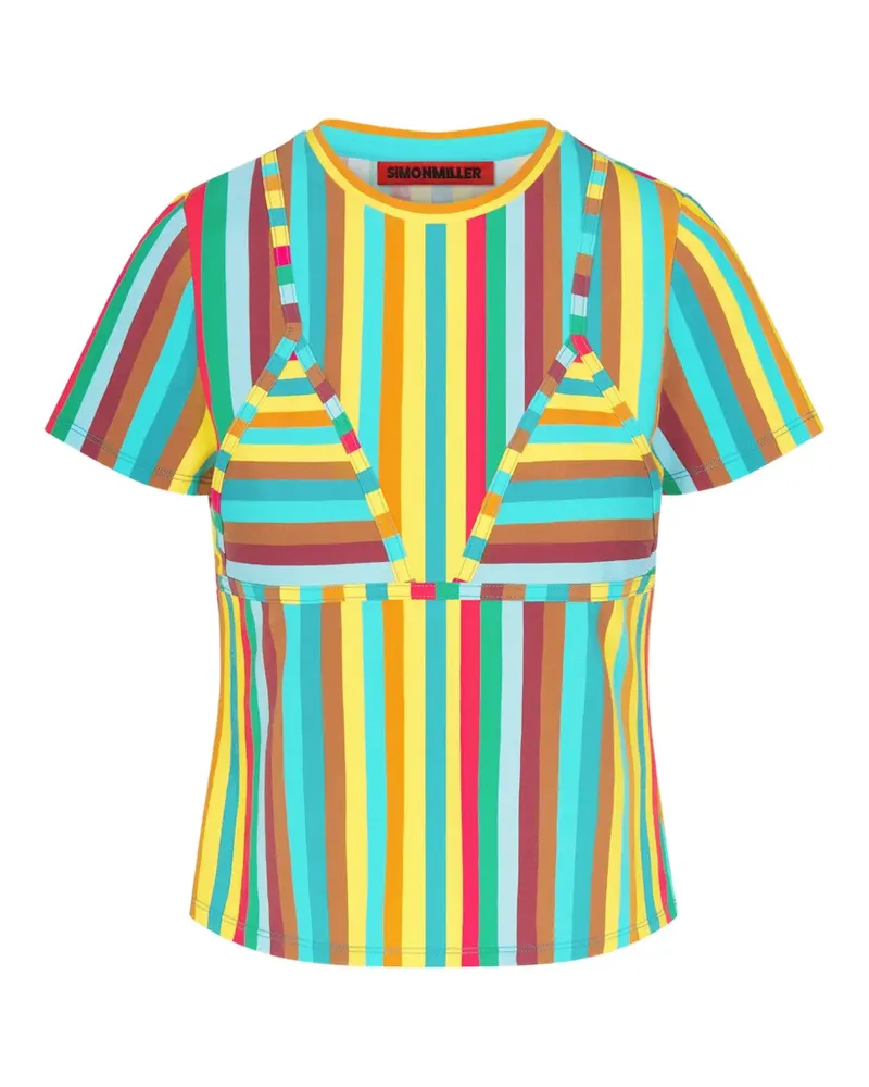 Simon Miller Gestreiftes Kini T-Shirt - Gelb Gelb