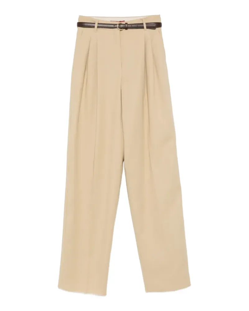 Max Mara Divo pleated belt trousers - Nude Nude