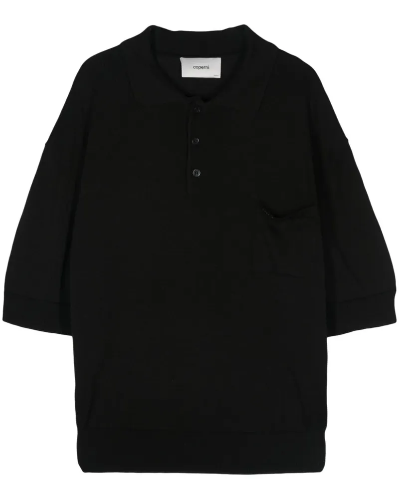 COPERNI Poloshirt mit Logo-Schild - Schwarz Schwarz