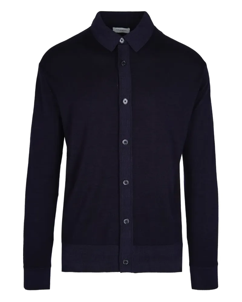 Paolo Pecora Milano button-down wool sweater - Blau Blau