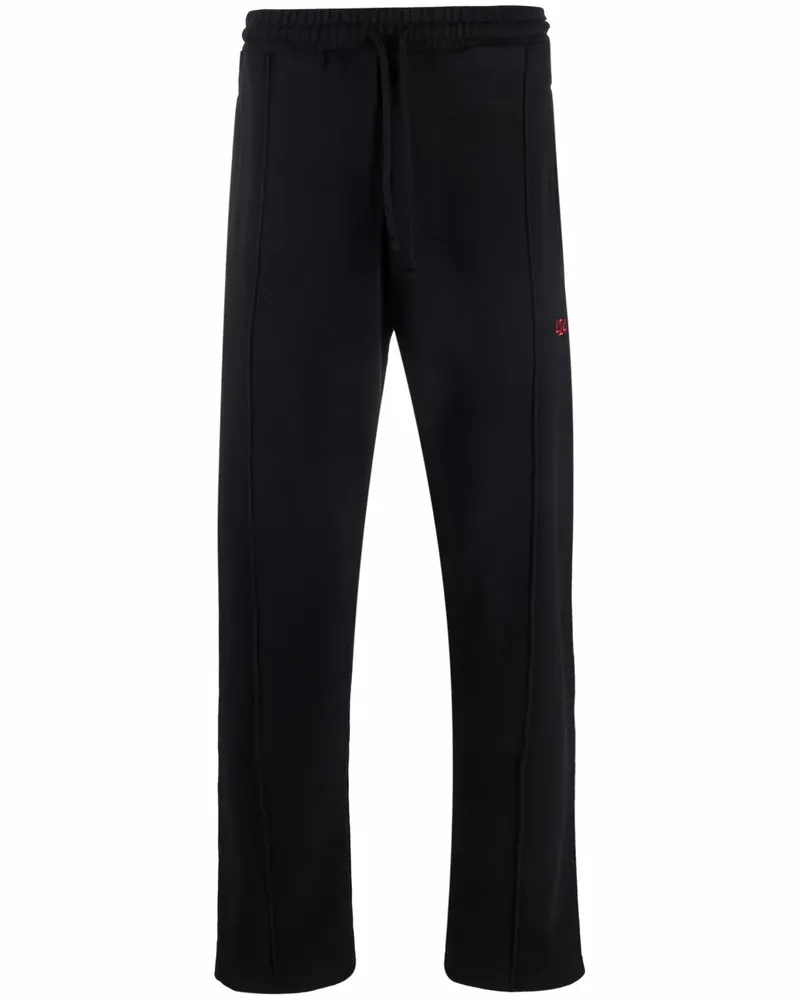 FourTwoFour on Fairfax Jogginghose mit Logo-Stickerei - Schwarz Schwarz