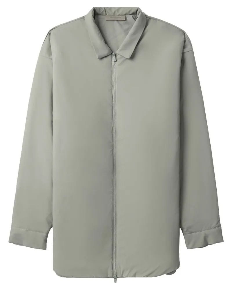 Fear of God Gefütterte Hemdjacke mit Logo-Print - Grau Grau