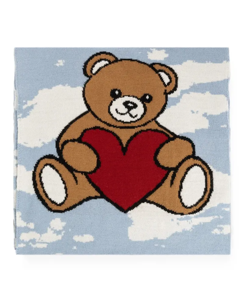 Moschino Schal mit Teddy-Motiv - Blau Blau