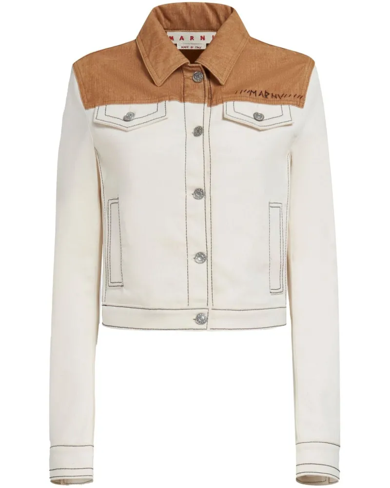 Marni Jacke mit Logo-Print Nude