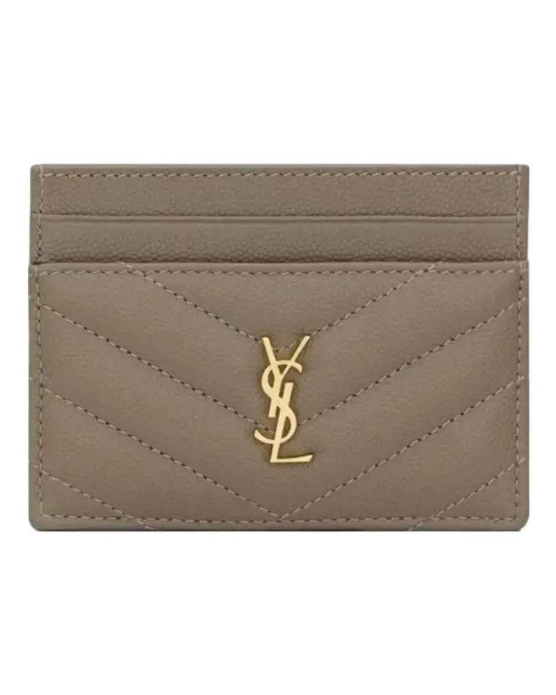 Saint Laurent Gestepptes Cassandre Kartenetui - Grau Grau