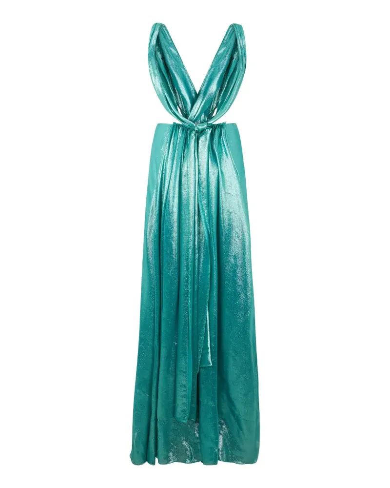 Alberta Ferretti braided-strap V-neck maxi dress - Blau Blau