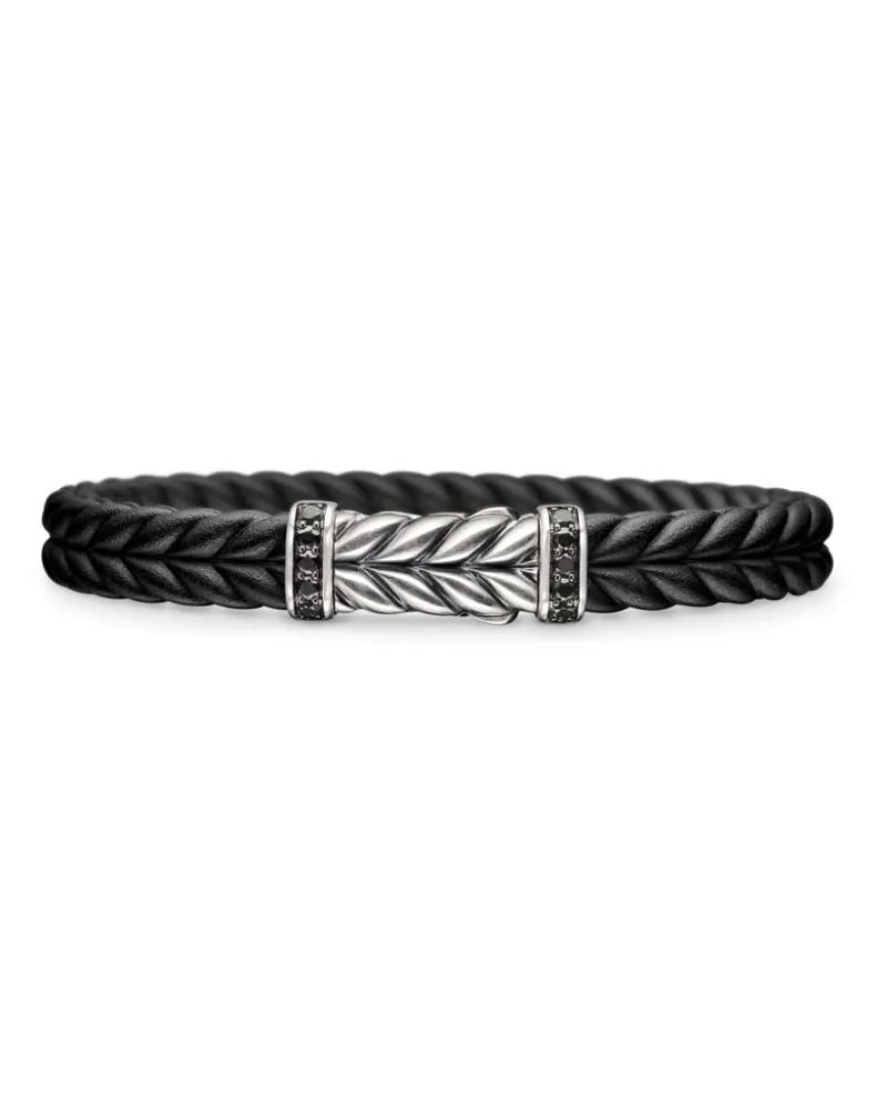 David Yurman Chevron Armband aus Sterlingsilber mit Diamanten 9mm Silber