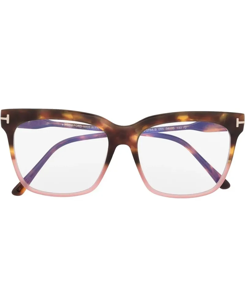 Tom Ford Brille mit breitem Gestell - Braun Braun