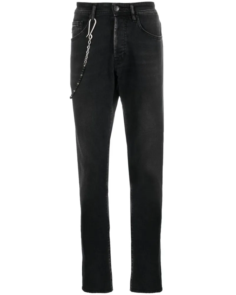 Tramarossa Slim-Fit-Jeans mit Kettendetail - Schwarz Schwarz