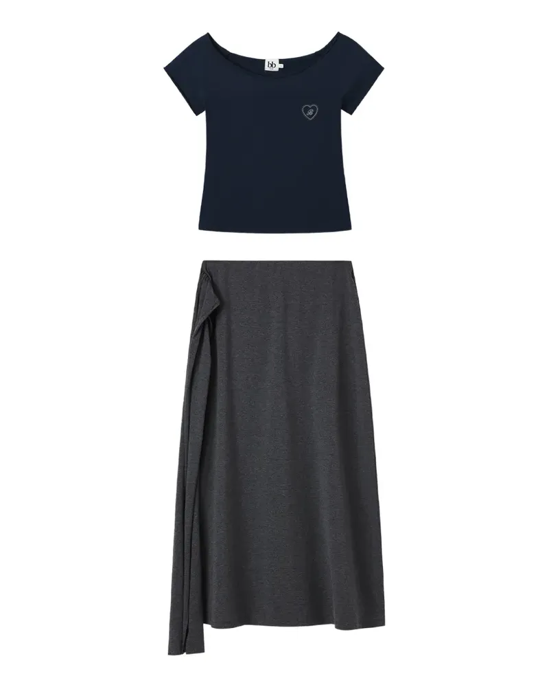 b+ab ruffle-detail midi skirt (set of two) - Grau Grau