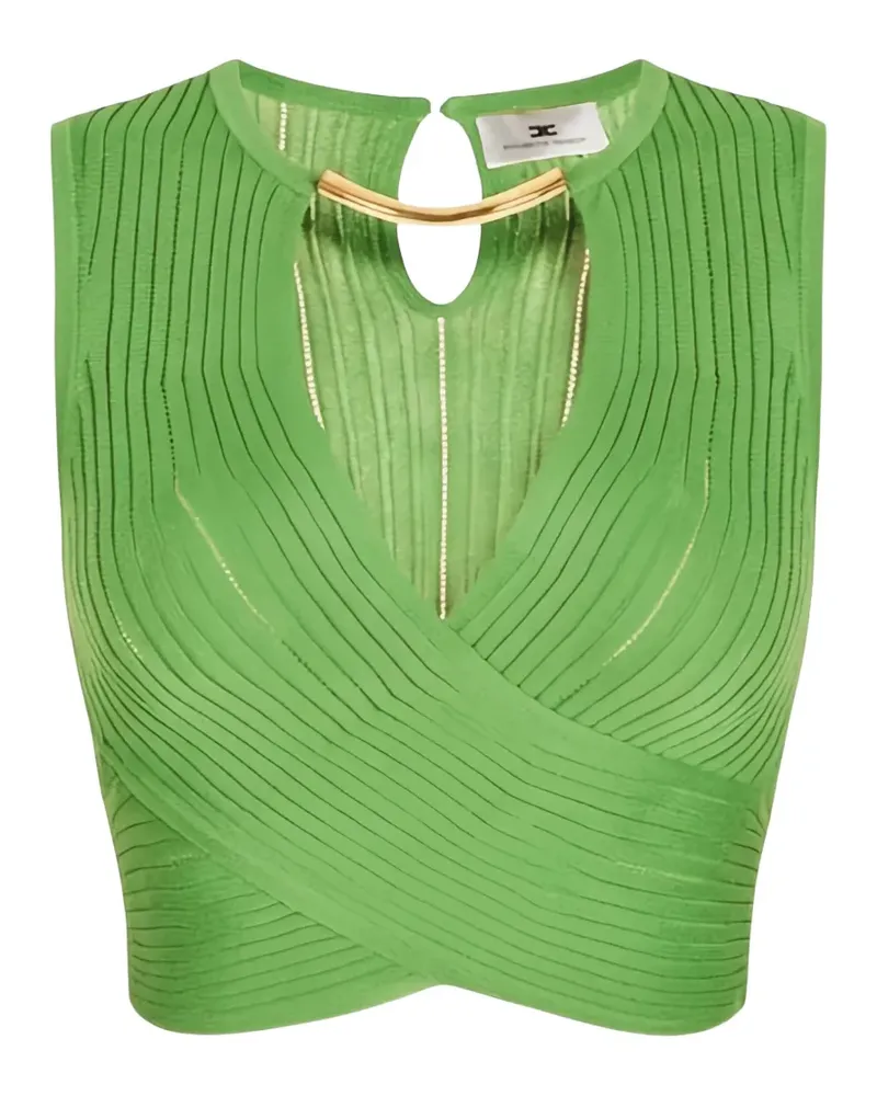 Elisabetta Franchi ribbed-knit cropped top - Grün Grün