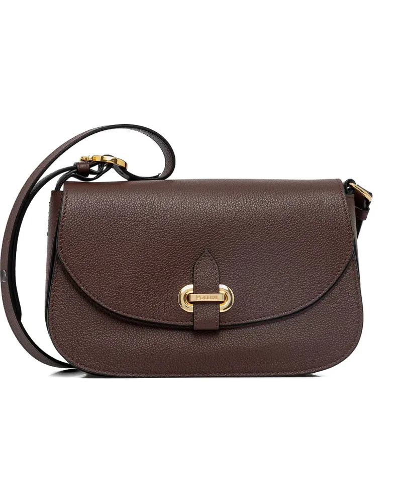 Pollini Fence grained logo-clasp cross-body bag - Braun Braun