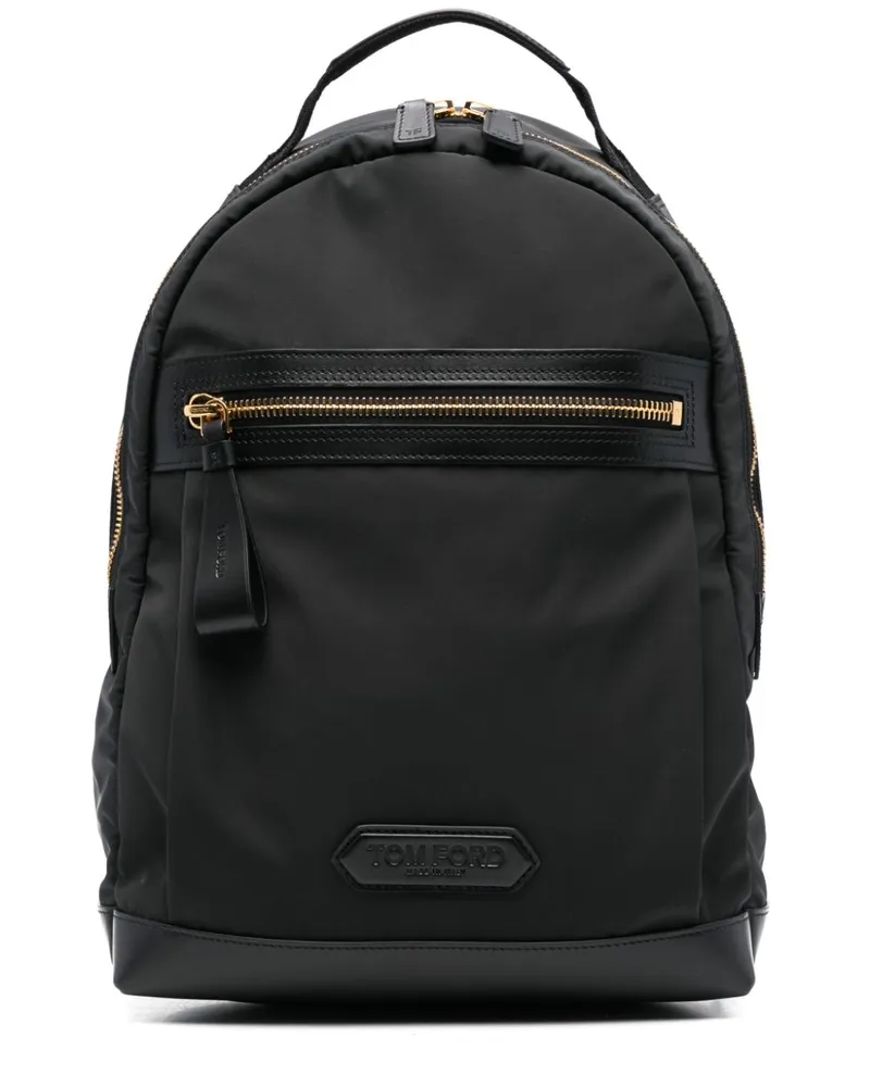Tom Ford Rucksack mit Logo-Patch - Schwarz Schwarz