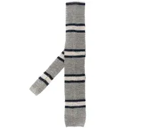 Gestrickte Krawatte mit Streifen - Grau