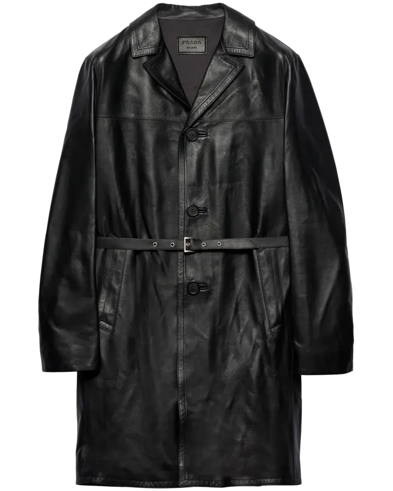 Prada Mantel aus Nappaleder - Schwarz Schwarz