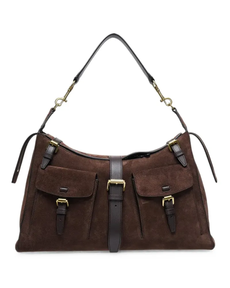 Mulberry Roxanne Schultertasche aus Wildleder mit Schnalle - Braun Braun