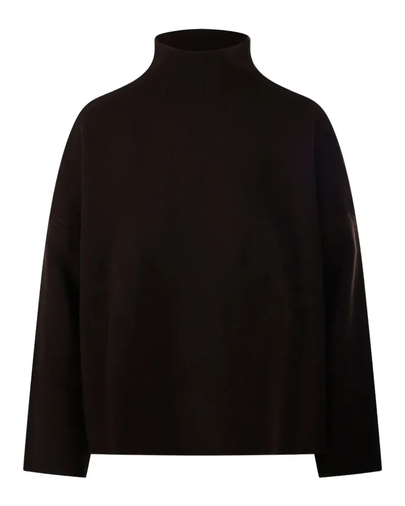 ALLUDE V-Ausschnitt-Pullover mit überschnittenen Schultern - Braun Braun