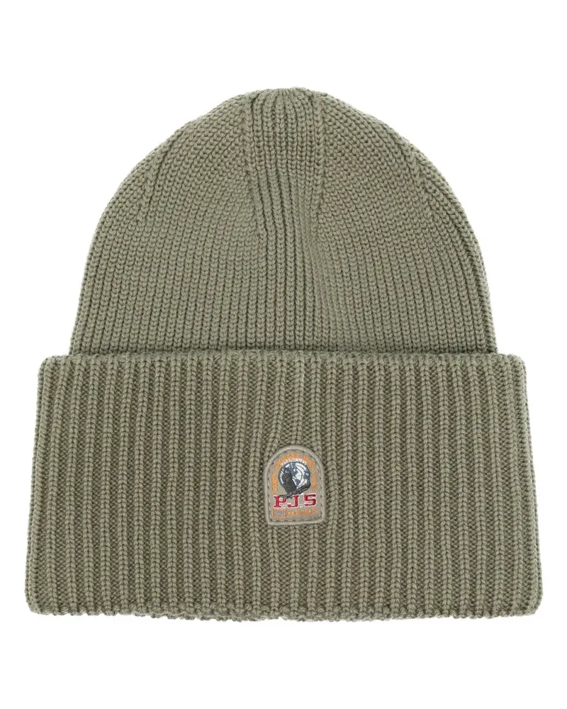 Parajumpers Gerippte Beanie mit Logo-Patch - Grün Grün
