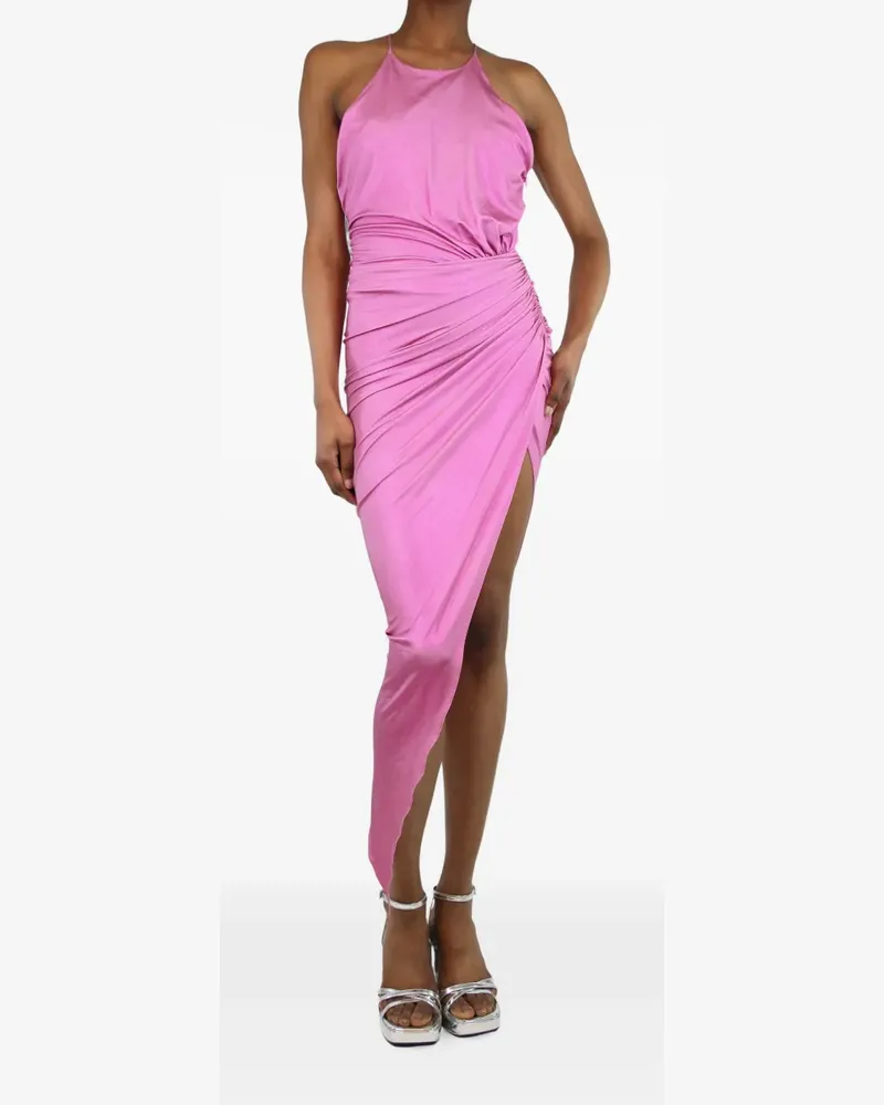 Alexandre Vauthier ruched-design halterneck asymmetric dress - Rosa Rosa