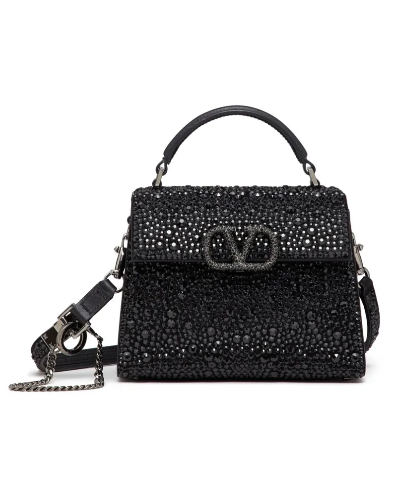 Valentino Garavani VSling Handtasche mit Kristallen - Schwarz Schwarz