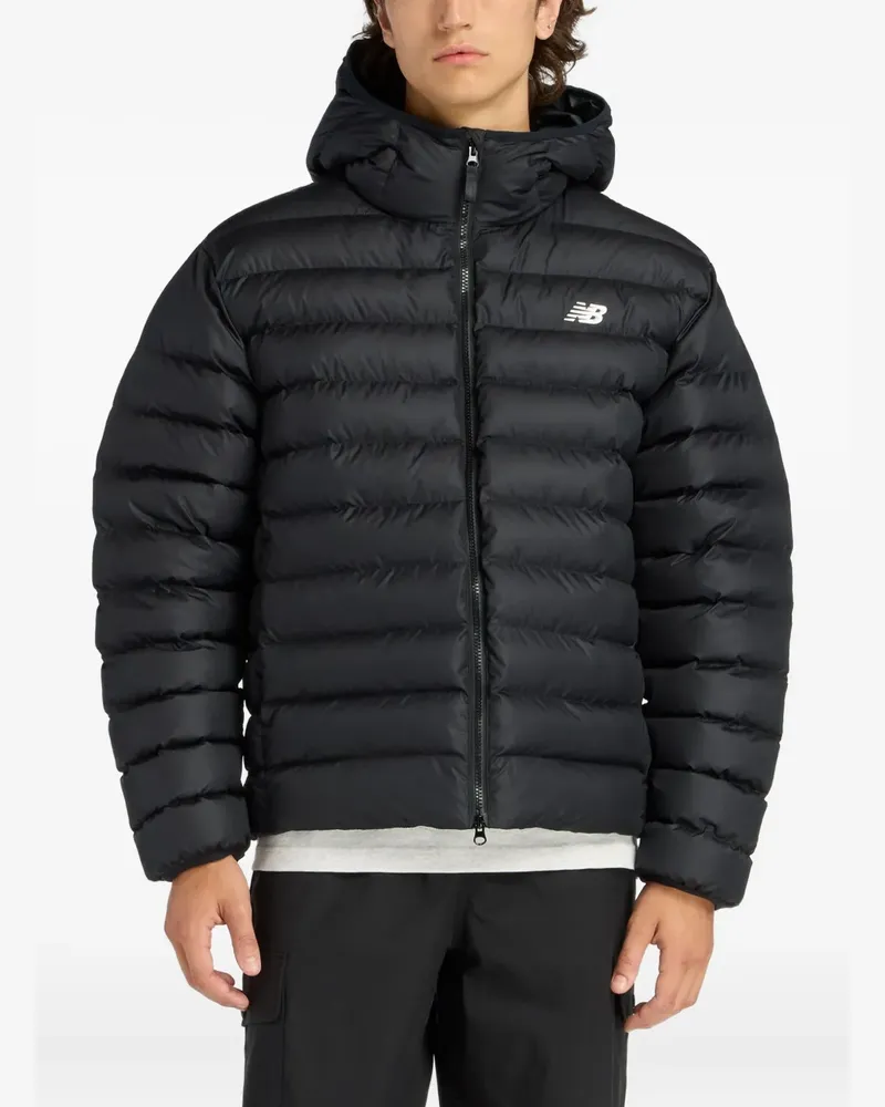 New Balance Gefütterte Kapuzenjacke - Schwarz Schwarz