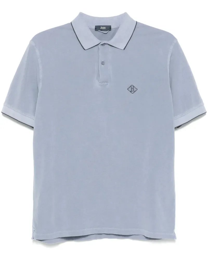 Herno Poloshirt mit Logo-Stickerei - Blau Blau