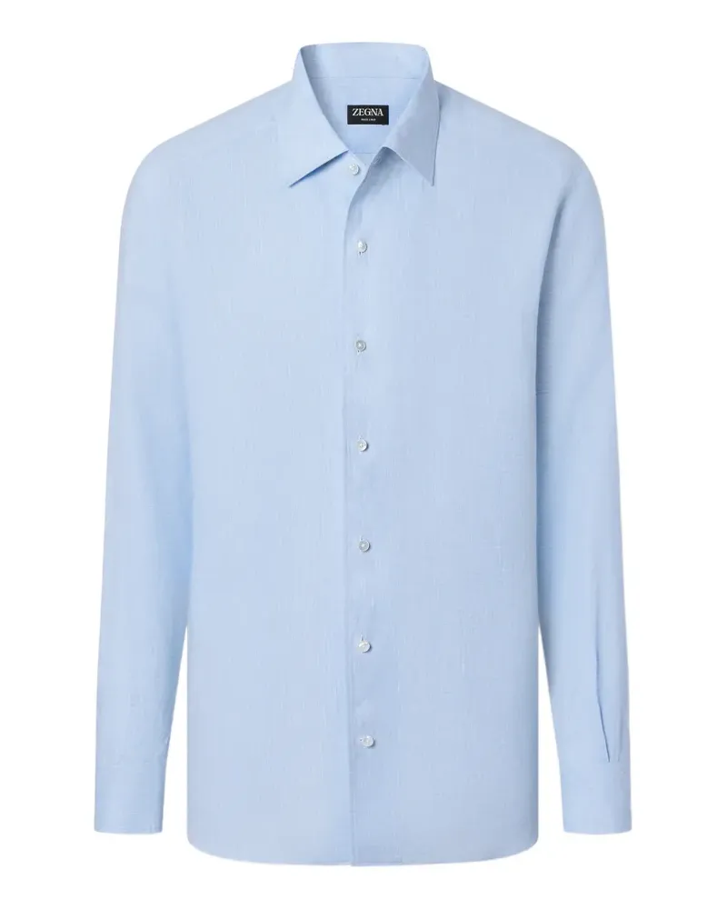 Ermenegildo Zegna Oasi Lino Hemd - Blau Blau