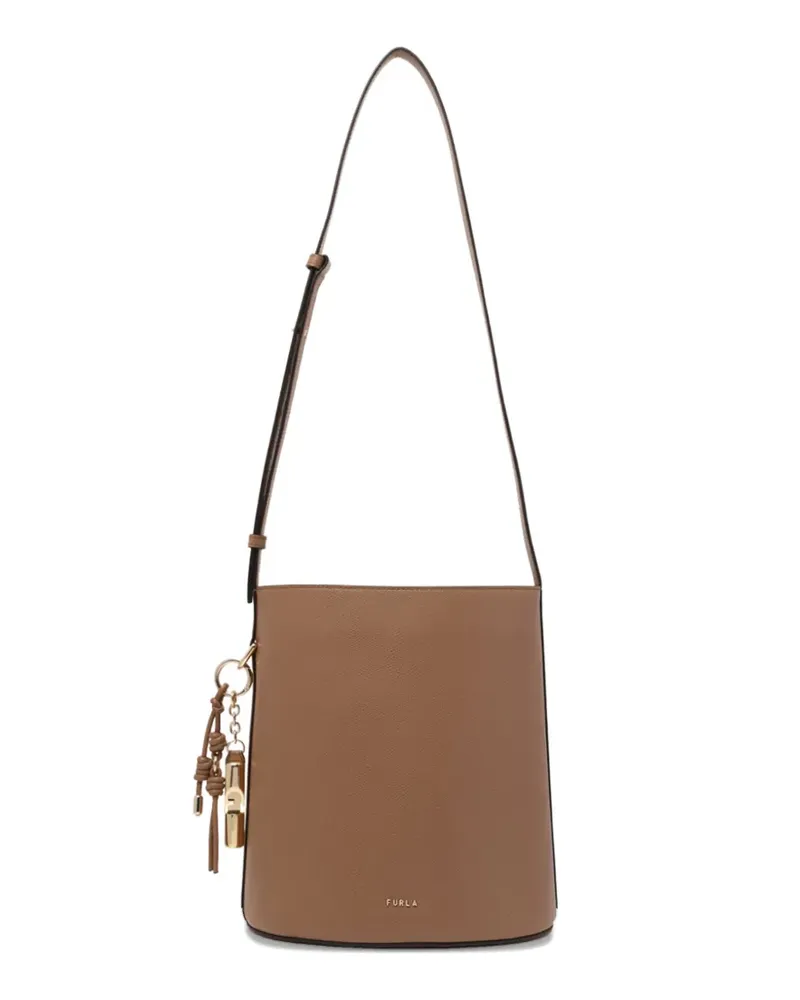 Furla S Roxie cylindrical-charm bucket bag - Nude Nude